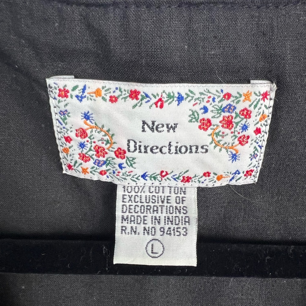 New Directions Vinatge Patchwork Velvet Brocade Vest Size L Adjustable Back Tie - Picture 5 of 6